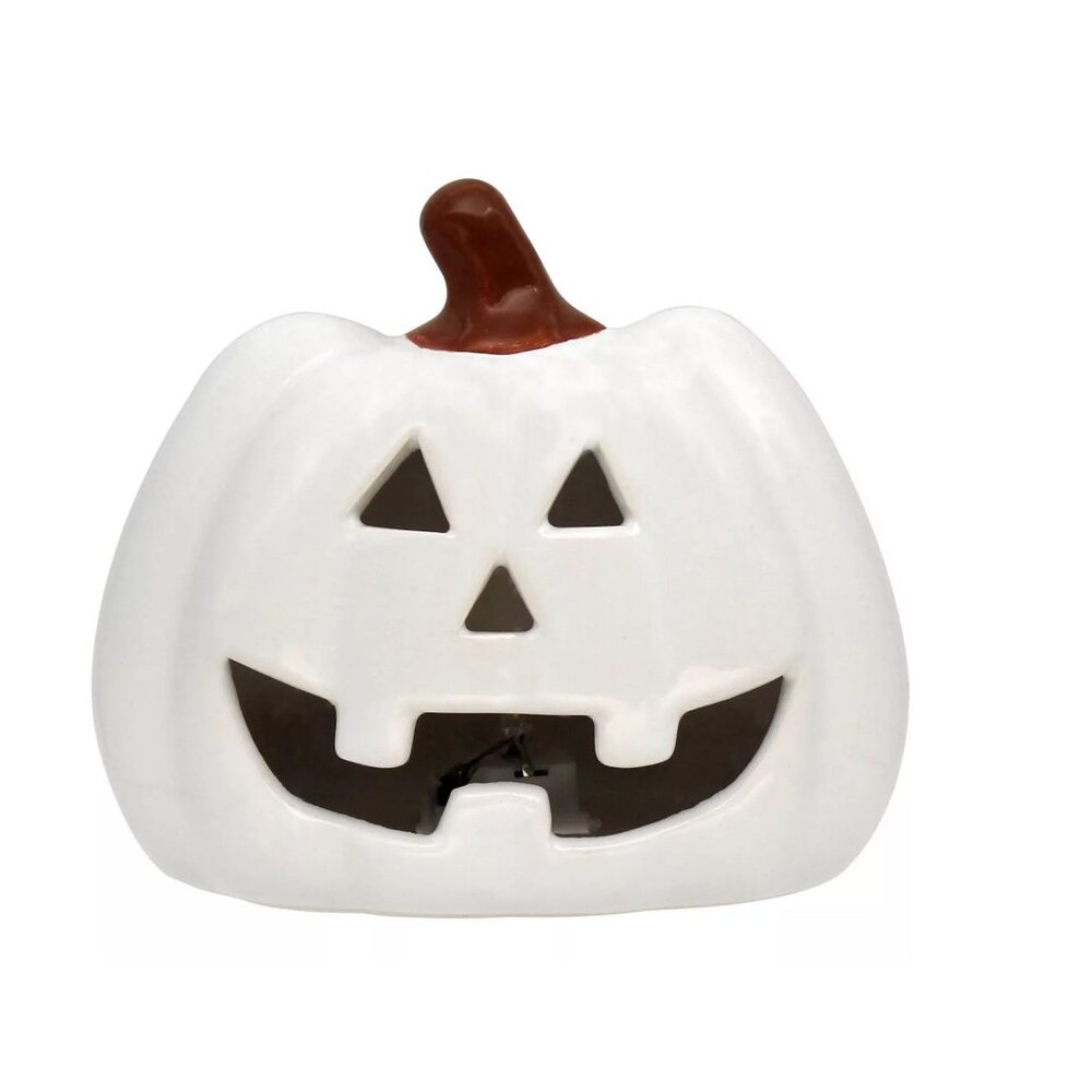 Celebrate Together™ Halloween LED White Pumpkin Sitabout Table Decor NWT